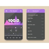 FM Radio Flat UI kit