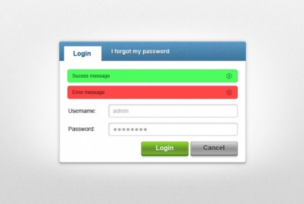 Login Screen With Colored Text