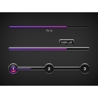Purple Progress Bars UI Elements