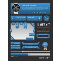 FREEBIES : UI Blue Web Kit 