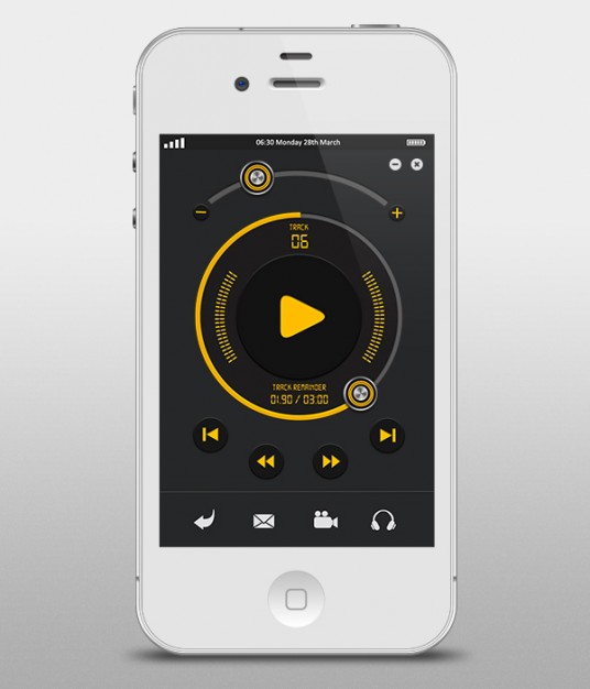 Music Player Interface for iPhone 