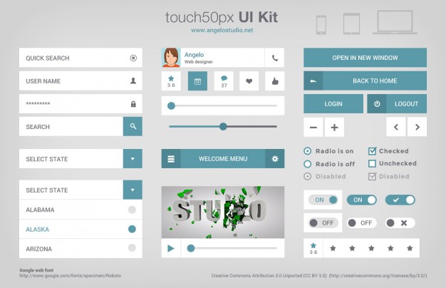 Touch 50px UI Kit 