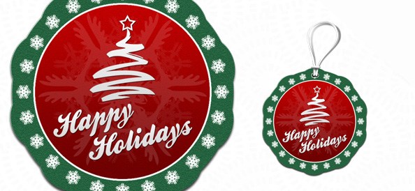 Label PSD Template for Holiday Greetings