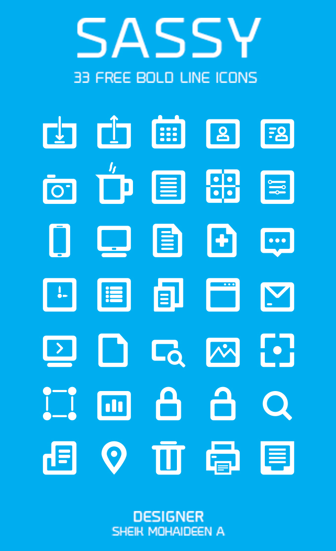 35 Free Bold Line Icons - 