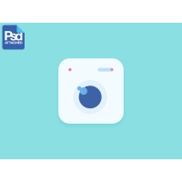 Camera App Flat Icon PSD