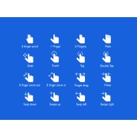 Hand Gestures Icons Set PSD Freebie
