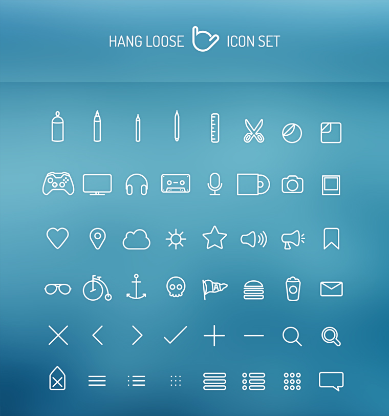 Thin Line Web Icons PSD Pack