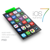 iOS 7 Social Media Icons Free PSD