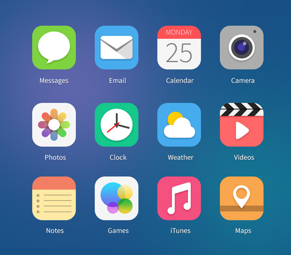 iOS7 Icons Concept PSD File