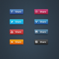 Social Media Buttons Set PSD