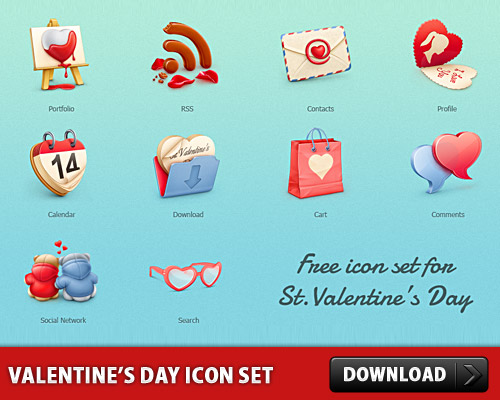 Valentine’s Day Free Icon Set