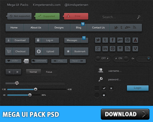 Mega UI Pack PSD File