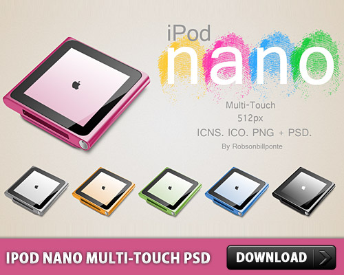 iPod Nano Multi Touch PSD
