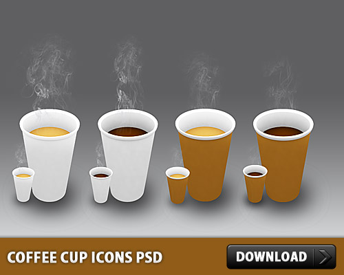 Coffee Cup Icons Free PSD