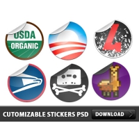 Free Cutomizable Sticker PSD