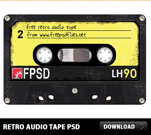 Retro Audio Tape Free PSD