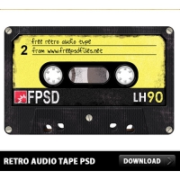 Retro Audio Tape Free PSD
