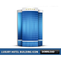 Luxury Hotel Building Icon PSD