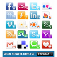 Social Network Icons Free PSD