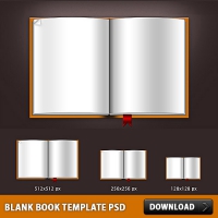 Blank Book Template PSD File