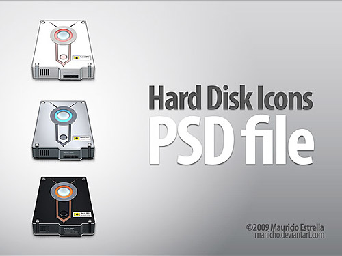 Hard Disk Icons Free PSD