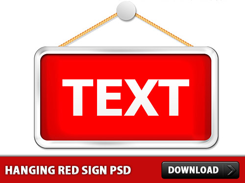 Hanging Red Sign Template PSD