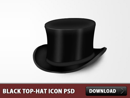 Black Top-Hat Icon PSD