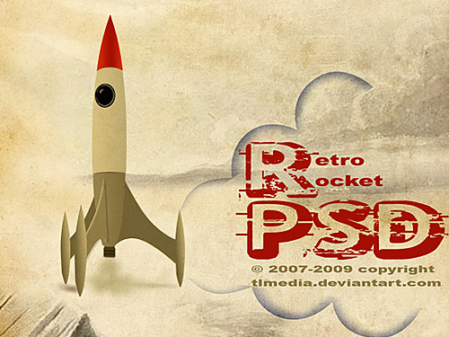 Retro Rocket PSD File
