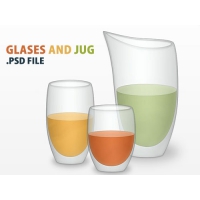 Glasses And Jug PSD File