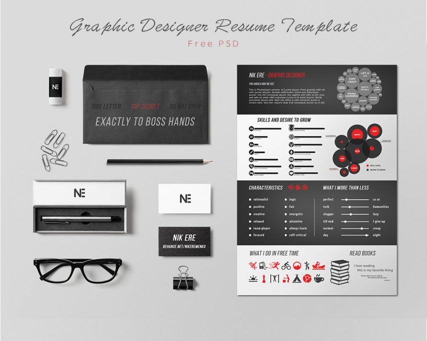 Graphic Designer Resume Template Free PSD