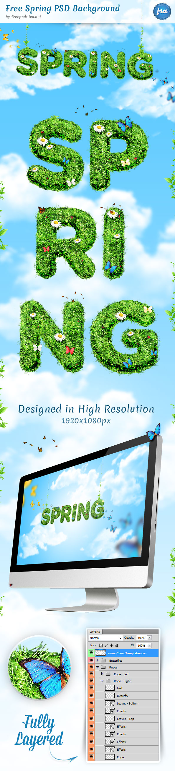 Free Spring Background PSD File
