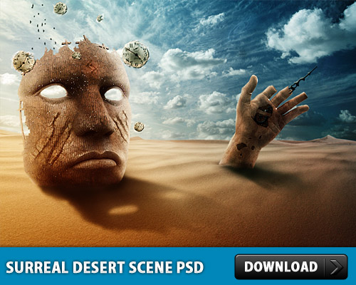 Surreal Desert Scene PSD