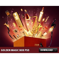 Golden Magic Box PSD