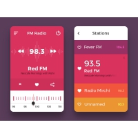Colorful Mobile Radio App UI Free