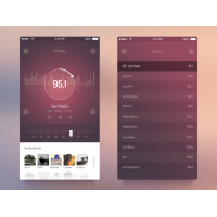 FM Radio UI iOS 7 App PSD