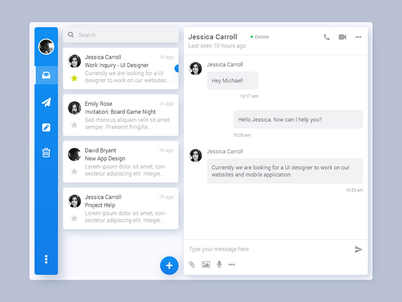 Direct Messaging Application UI Free 