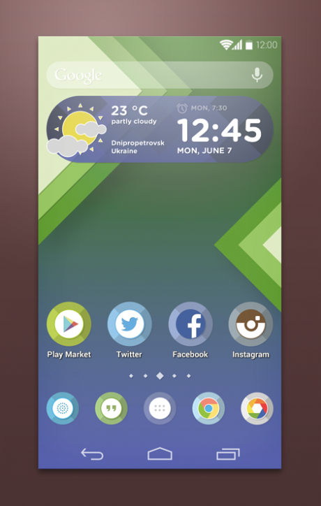 Custom Android Launcher Theme PSD