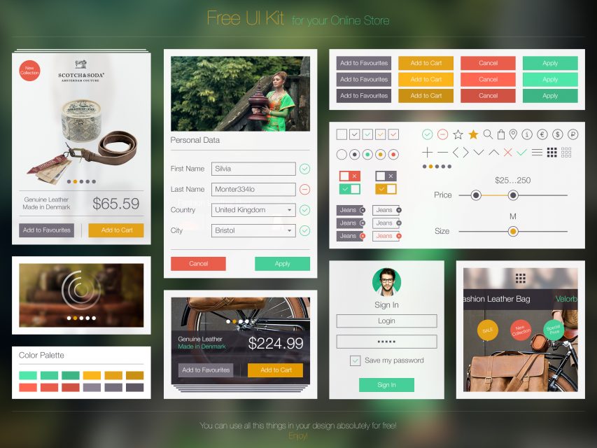 Free UI Kit PSD For Online Store