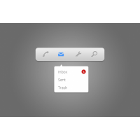 Mini Rounded Menu With Dropdown PSD