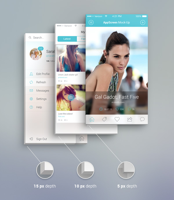 App Screen Front View PSD MockUp