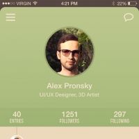 User Profile iPhone 6 App UI Freebie PSD