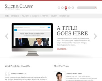 Slick & Classy Free PSD Website Template