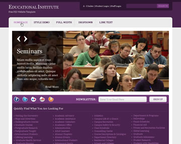 Educational Institute Free PSD Website Template