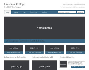 Universal College Free PSD Website Template