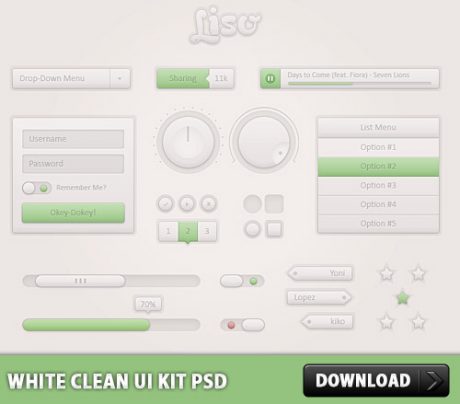 White Clean UI Kit Free 