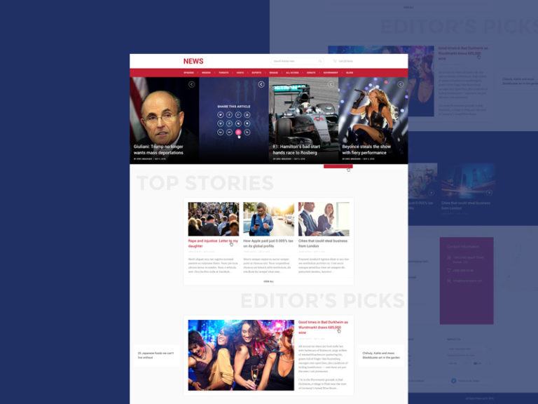 News and Magazine Style Website Template