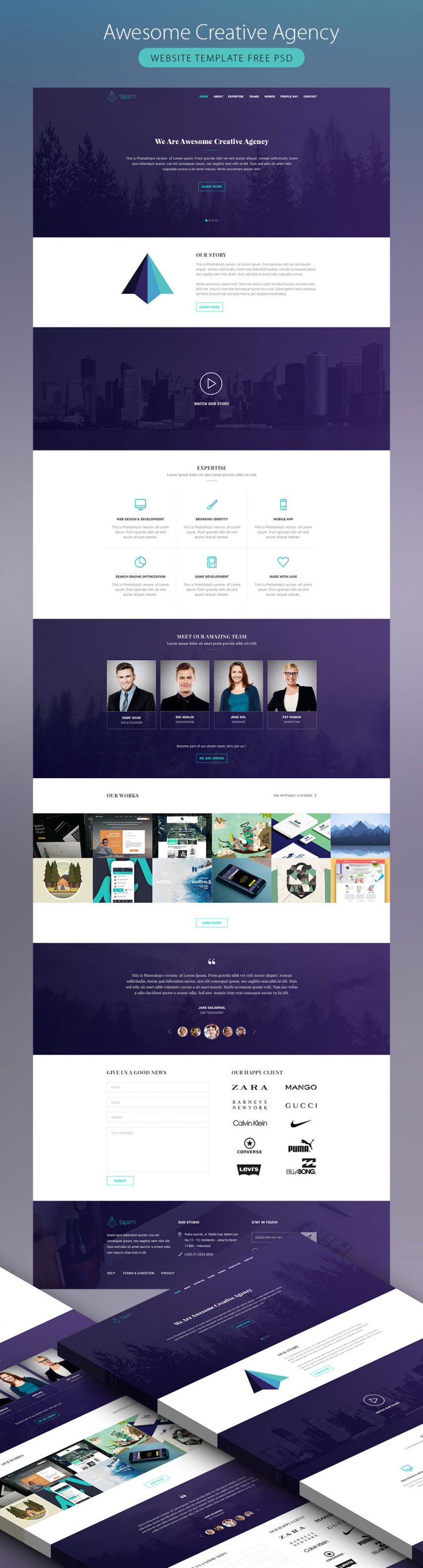 Awesome Creative Agency Website Template Free 