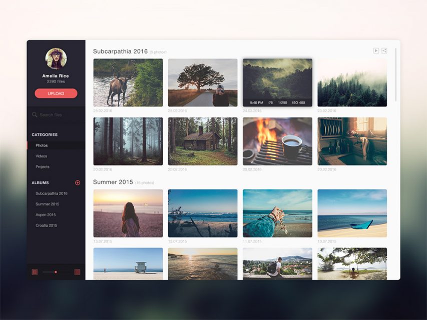 Photo Gallery Website Application Template Free