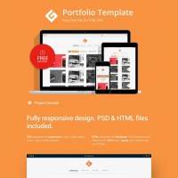 Minimalistic Personal Portfolio Website Template Free PSD