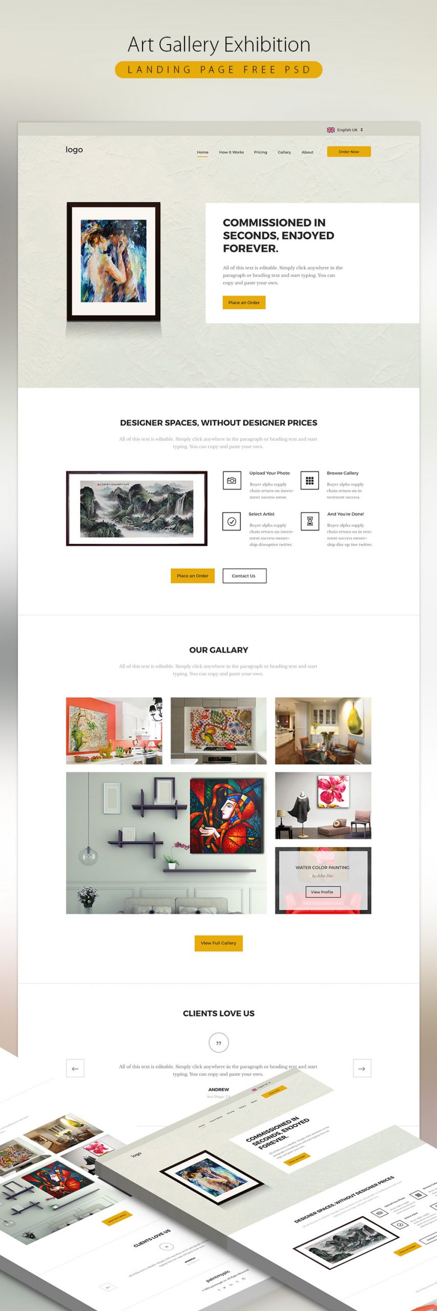 Art Gallery Exhibition Landing Page
